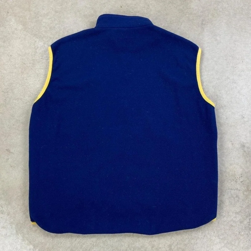 Vintage 90s Nike Michigan Wolverines Vest Size XL Blue‎ Fleece Full Zip Jacket